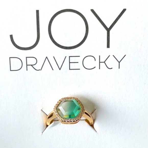 NWT Joy Dravecky Chloe Ring – Cubic Zirconia, Gold-Plated, Size 6-8 - Picture 3 of 5